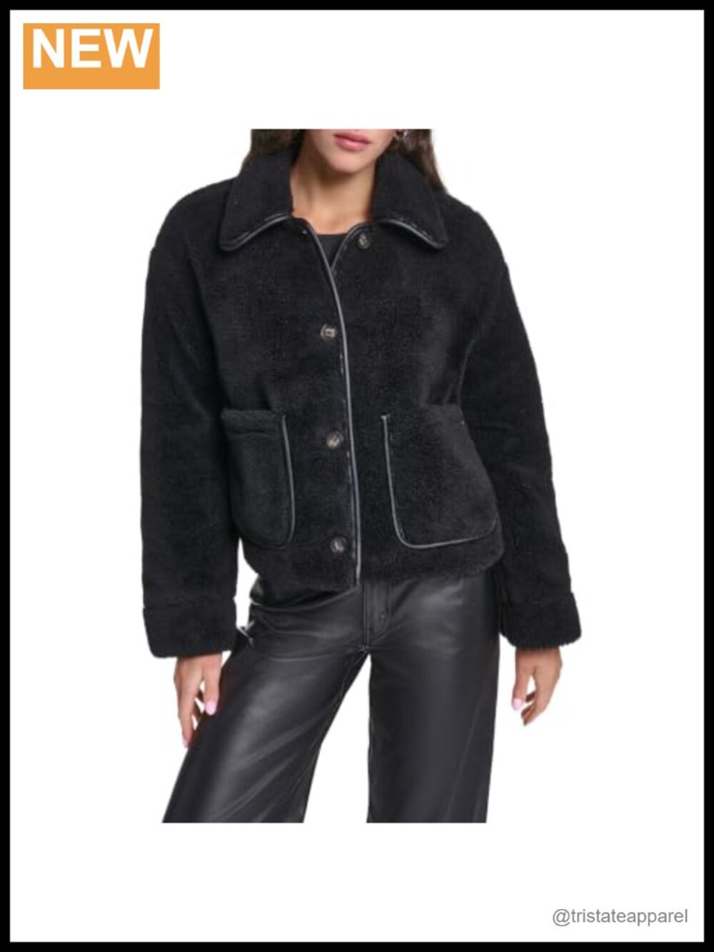 Levi's Women's Callie Cropped Teddy Jacket Faux Fur Sherpa Buttons
